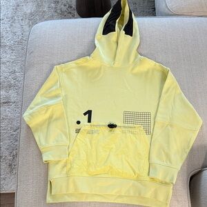 Zara Kids Yellow Hooded Pullover with Front Pocket
